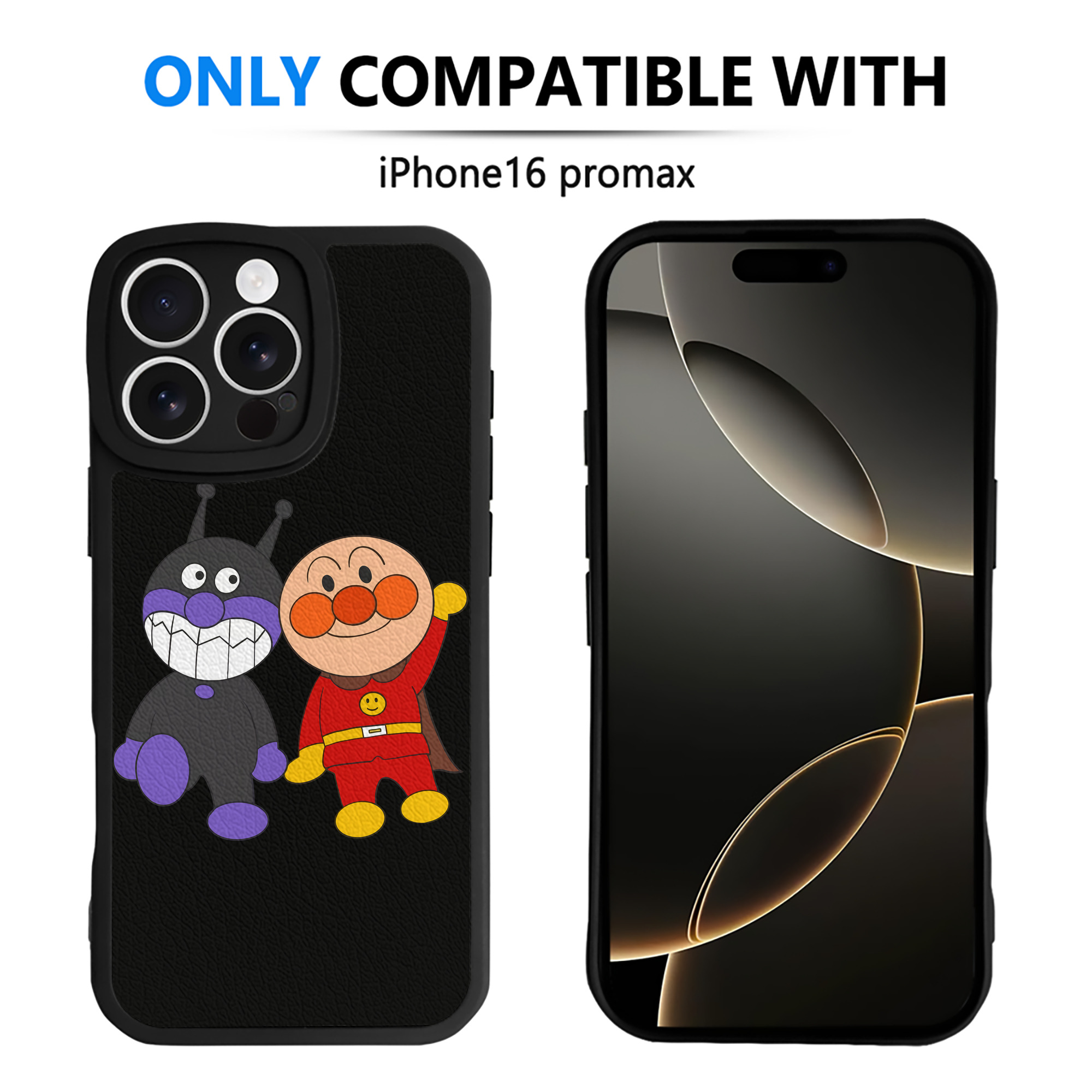 （画像用） アンパンマン Anpanman 【iPhone 16シリーズ対応】シリコンスマホケース（レザー調） 材質：シリコン